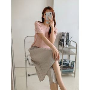 [샵앤]플리츠 여성 여름 이중주름 나들이 데일리 7부 치마바지 BLE-WPT-3501-차콜