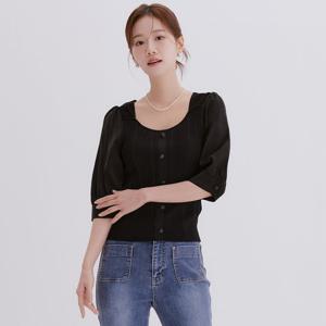 [로엠]스퀘어넥 우븐매칭 스웨터(2colors)_RMKAE24R23