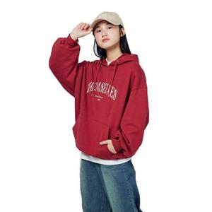 소이 세이브존07 봄가을버건디후드티셔츠 24F5452