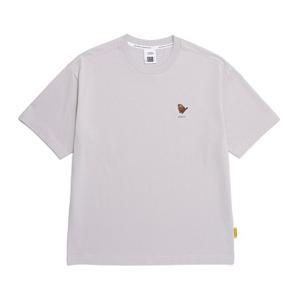 N252UTS930 동물 와펜 세미오버핏 반팔 티셔츠 ICE GREY