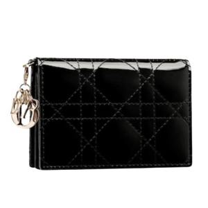 디올 LADY DIOR 플랩 카드지갑 블랙 S0011OVRB