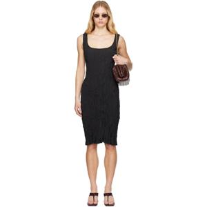 25 FW Bottega Veneta 여성 블랙 비스코스 미디 드레스 251798F054001