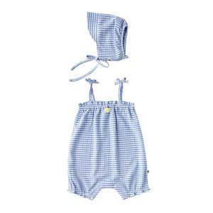 [밍크뮤]SC선물(블루)체크모찌SET우주복(3537067504)신생아 백일돌선물용 외출우주복