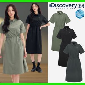 디스커버리 25SS 프레시벤트 우먼스 폴튼 경량 우븐 반집업 원피스 DWOP94053-JDGS
