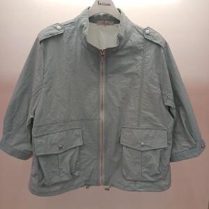 Latium HC06 짧은 7부소매 구김없는 차이나카라 견장 집업 홑겹점퍼 T2523jp01LB