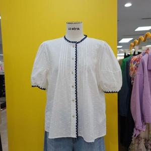 르피타 DP01 도트배색 핀턱블라우스 L252UBL605