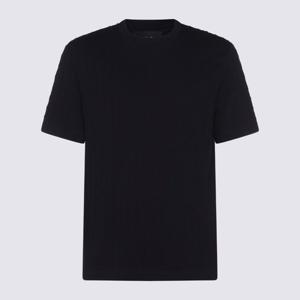 조르지오아르마니 블랙 크루넥 텍스처 티셔츠 GM001991 AF20301