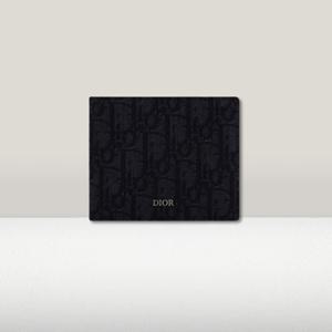 남성 디올 지갑 블랙 디올 오블리크 자카드 2OBBH027YSE-H03E
