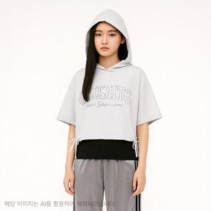 [더데이걸]셔링반팔후드나시세트 TGMH25501