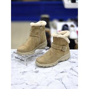 허시파피 세이브존05 여성 5cm 키높이 경량 광폭 퍼 앵클부츠 LFD3FQ609