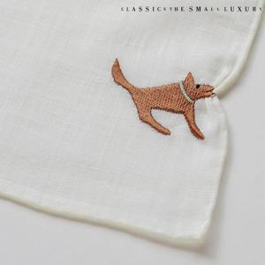 [클래식더스몰럭셔리] 일본 수입 강아지 HANDMADE 손수건 화이트 (HC-2DWE502WH)