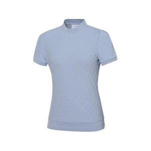 와이드앵글골프반팔티 KQJ WWM23212GB CO W.ICE 변형 카라 블라우스 L (Grayish BLUE)