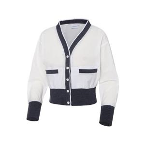 와이드앵글골프자켓 KQJ WWM23172W2 여성 CO 니트 트림 우븐 가디건 L (White)