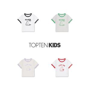 [탑텐키즈]MKF2TS2005 여아) 쿨에어 코튼 그래픽 링거 티셔츠