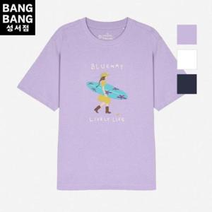 뱅뱅 HC04 여름여성 라운드프린트 얇은 반팔면티 NTL537