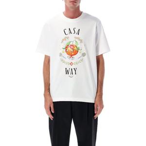카사블랑카 화이트 카사 웨이 오렌지 마스코트 티셔츠 MAW25JTS