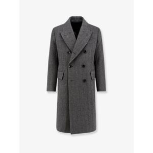 [TOMFORD] 라프리마 남성 코트 더블브레스티드 울 위드 헤링본 모티프 OCL012 FMW061ZDGBL COMBO DARK GREY 블랙 /12