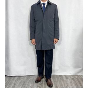 [바쏘옴므]맥코트 봄 가을 구스다운 싱글 패딩코트 차콜 Z3CC04-