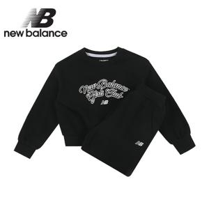 뉴발란스 키즈 크롭 스트레이트 팬츠 스웻 셋업(NK9YE4805G-19)_블랙