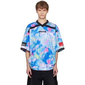 25 FW 마틴로즈 남성 블루 프린트 럭비 티셔츠 252892M213005
