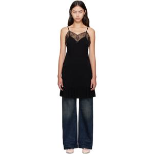 25 FW 아크네 여성 블랙 스트랩 미니 드레스 252129F052008