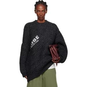 25 FW 마틴로즈 여성 그레이 엔지니어 피셔맨 골지 스웨터 252892F096000