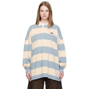 25 FW 수비 여성 베이지   블루 럭비 저지 폴로 셔츠 252088F108001