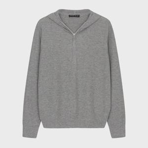 르샵  울블렌드 반집업 배색 후드 긴팔니트 L1G32KPO090