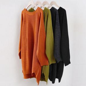 [아이우먼]빅사이즈티 w106L509 롱루즈나그랑심플니트 EB