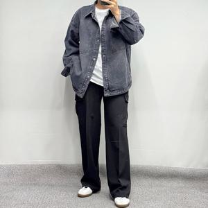 [바쏘옴므]남성 25F/W 오버핏 블랙 워싱 데님남방 WSZ3-GU51-ABK