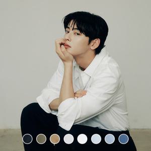 [지오다노]남성 차은우 가을 레귤러핏 코튼 면 포플린 긴팔 셔츠 044901