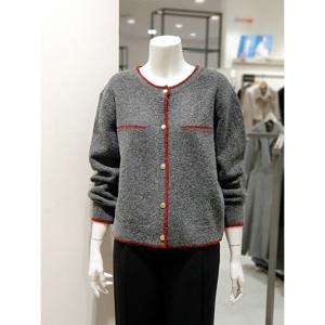 [KL][KL] 배색 라운드 카디건 KKCDPK0100 (P003696618)