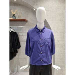 페이지플린  (F5CBL006) 카라넥 포켓 스판 7부 블라우스