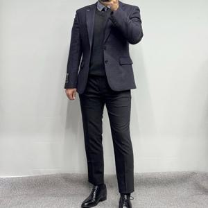 [바쏘옴므]남성 프리미엄 울모 체크패턴 콤비 자켓WSY4-JQ53-APU