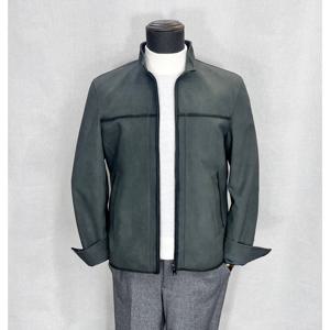 [바쏘옴므]양가죽 이태리 프리미엄 가죽 차이나자켓 카키 Z3UB06