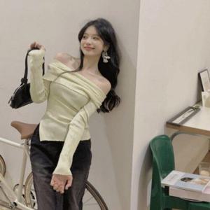 [블로썸스틸]시크라인 골지 오프숄더티 UC-0203