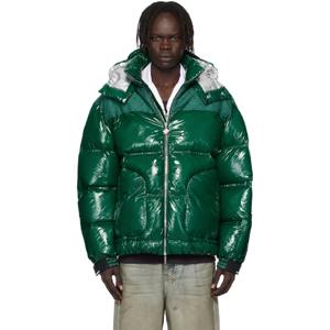 카사블랑카 패딩 그린 나일론 다운 재킷 252195M178000