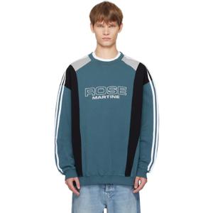 마틴로즈 스웨트셔츠 블루 패널 스웨트셔츠 252892M204000