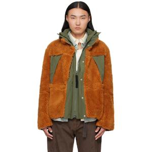사카이 재킷 오렌지   카키 플리스   그로그랭 재킷 252445M180004