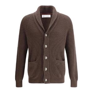Brunello Cucinelli 숄 라펠 골지 가디건 MNI708606C2559