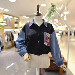 [멜로디가든]M25F8B171_청배색카라주머니셔츠