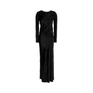 ALBERTA FERRETTI Black velvet long dress A04046645 0555