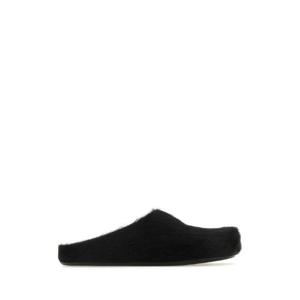 MARNI Black calf hair Fussbett slippers SBMR000600P4122 00N99