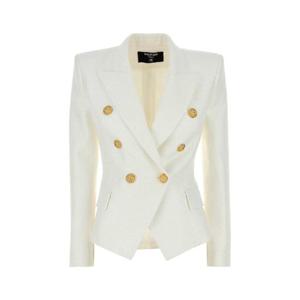 BALMAIN White viscose blend blazer EF1SI505VF21 0FB