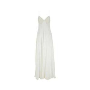 MAX MARA White georgette Calmi long dress 2421226016600 001