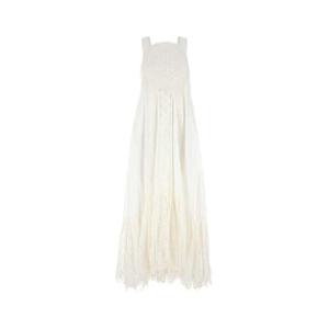 LOEWE PAULAS IBIZA White cotton and lace Paula s Ibiza dress S616Y09XBD WHITE