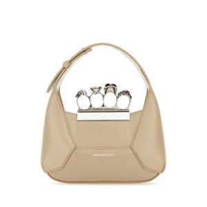 ALEXANDER MCQUEEN Sand leather mini Jewelled Hobo handbag 731136DYTAB 2630