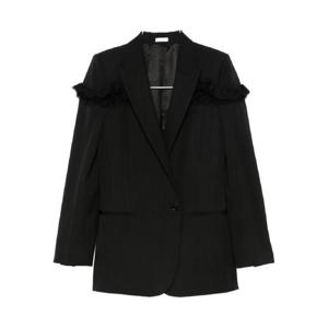 25 FW Alexander McQueen 프린지 디테일 싱글 브레스티드 블레이저 839550QJAAC TP442869135