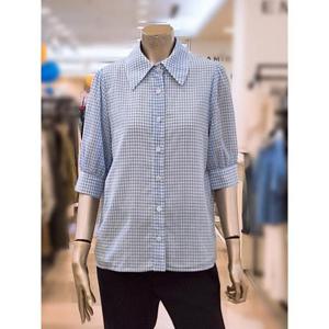 미니멈 세이브존03 체크카라 블라우스 MYBGWB3110