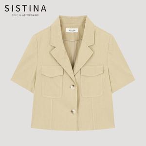 [SISTINA] 인기 스티치 포켓 크롭 자켓_AWWJKO21110_BE